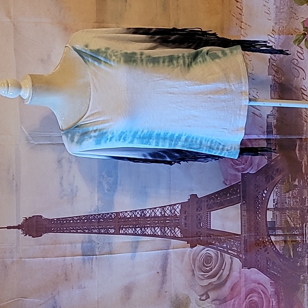 Free People movement tie dye fringe Tee
